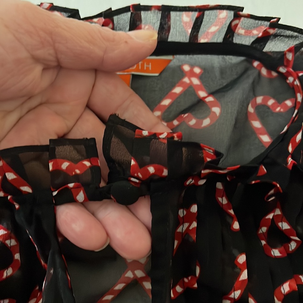 NWT MODCLOTH midi dress - semin sheer, fully lined, keyhole opening, candy cane - Picture 6 of 13